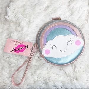 NWT BETSEY JOHNSON Rainbow Cloud Coin Purse Wallet